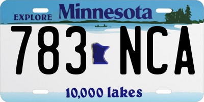 MN license plate 783NCA