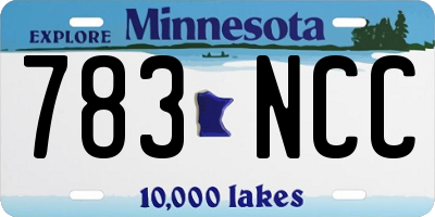 MN license plate 783NCC