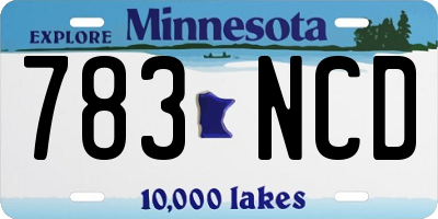 MN license plate 783NCD