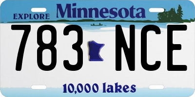 MN license plate 783NCE