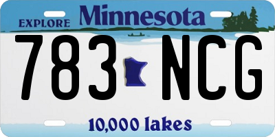 MN license plate 783NCG