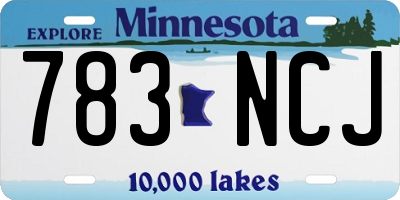 MN license plate 783NCJ