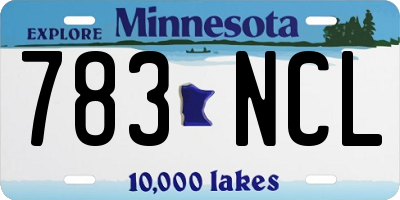 MN license plate 783NCL