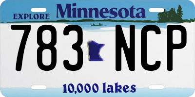 MN license plate 783NCP