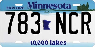 MN license plate 783NCR