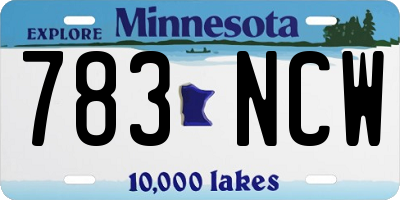 MN license plate 783NCW