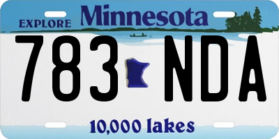 MN license plate 783NDA