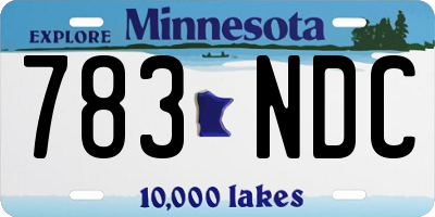 MN license plate 783NDC