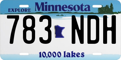 MN license plate 783NDH