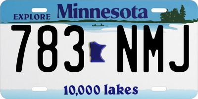 MN license plate 783NMJ