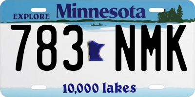 MN license plate 783NMK