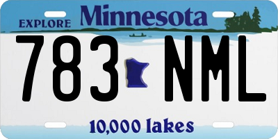 MN license plate 783NML