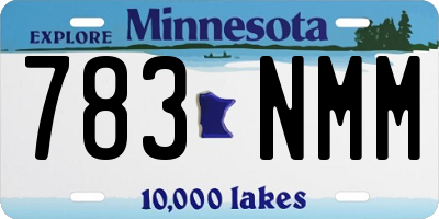 MN license plate 783NMM