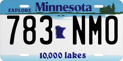 MN license plate 783NMO