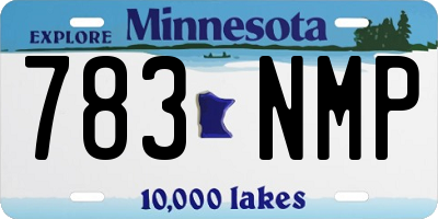 MN license plate 783NMP