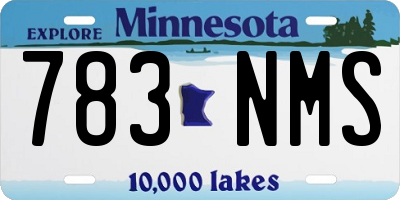 MN license plate 783NMS