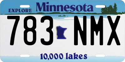 MN license plate 783NMX