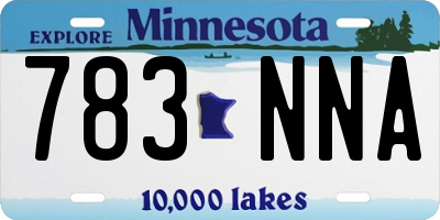 MN license plate 783NNA