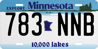 MN license plate 783NNB