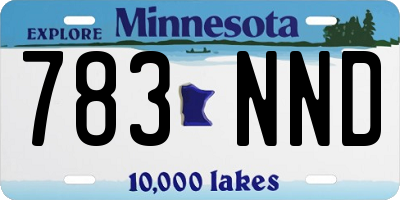 MN license plate 783NND