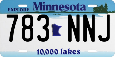 MN license plate 783NNJ