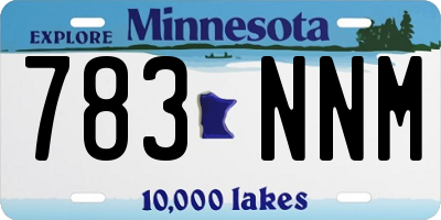 MN license plate 783NNM