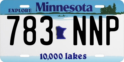 MN license plate 783NNP