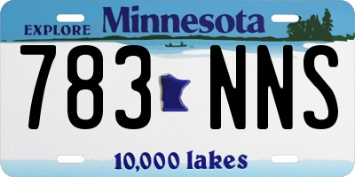 MN license plate 783NNS