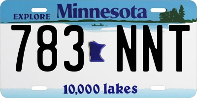 MN license plate 783NNT