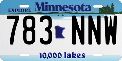 MN license plate 783NNW