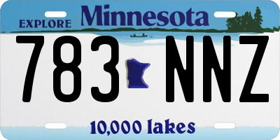 MN license plate 783NNZ