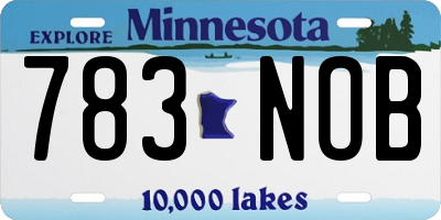 MN license plate 783NOB