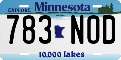 MN license plate 783NOD