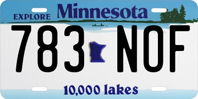 MN license plate 783NOF