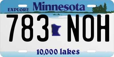 MN license plate 783NOH