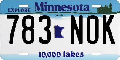MN license plate 783NOK