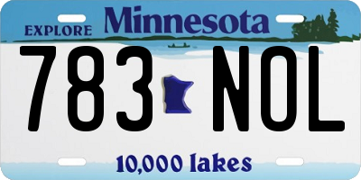 MN license plate 783NOL