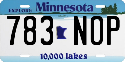 MN license plate 783NOP