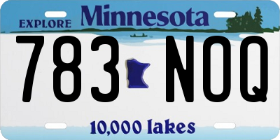 MN license plate 783NOQ