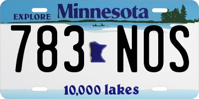 MN license plate 783NOS