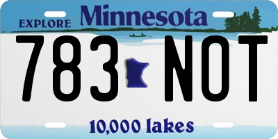 MN license plate 783NOT