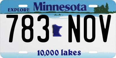 MN license plate 783NOV