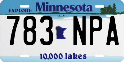 MN license plate 783NPA