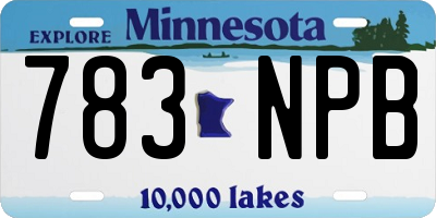 MN license plate 783NPB