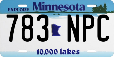 MN license plate 783NPC