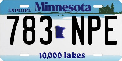 MN license plate 783NPE