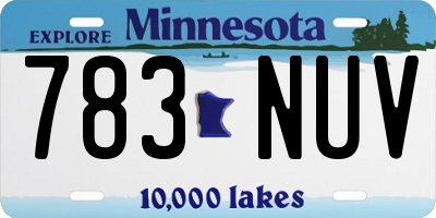 MN license plate 783NUV