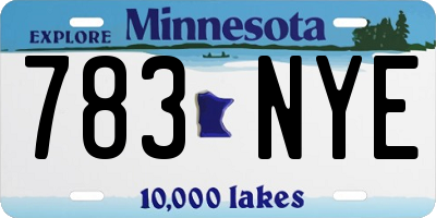 MN license plate 783NYE