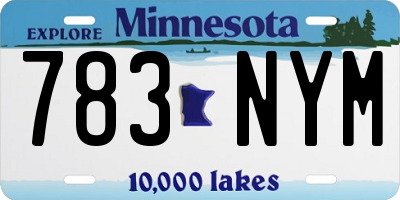 MN license plate 783NYM