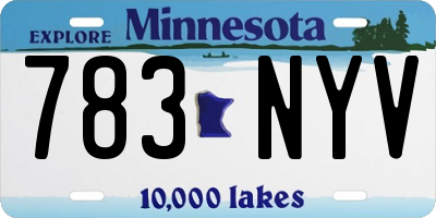 MN license plate 783NYV